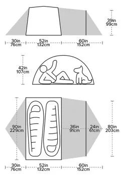 Big Agnes Tiger Wall UL2 Solution Dye Tent -Kuppeltelte Butik 65000166 3