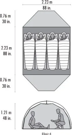 MSR Elixir™ 4 Tent -Kuppeltelte Butik 65100100 2