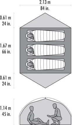 MSR Carbon Reflex™ 3 Ultralight Tent -Kuppeltelte Butik 65100146 2